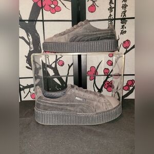PUMA By Rhiana Fenty Grey Suede Sneakers